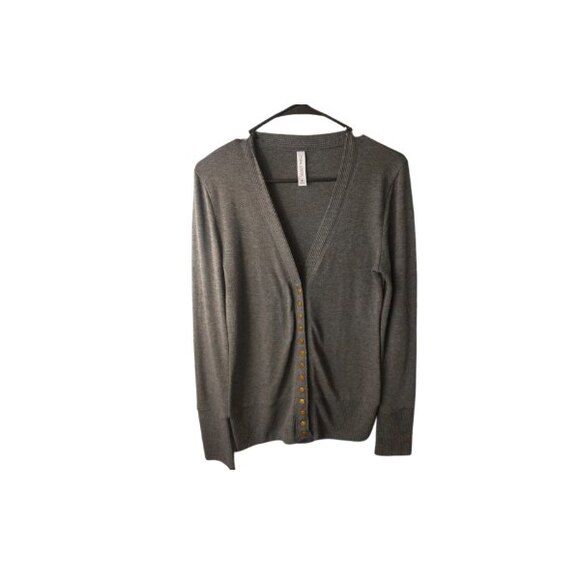 Zenana Outfitters Snap closure Cardigan Sweater. Gray. SZ Medium - Picture 1 of 10